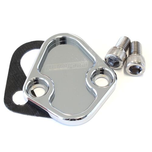 Aeroflow AF64-2027C Chrome Fuel Pump Block Off Plate for Chev Chrysler Ford V8