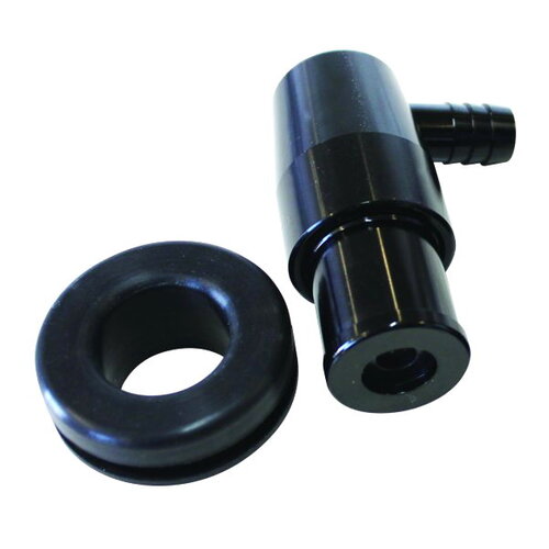 AEROFLOW AF64-2106BLK BILLET PCV VALVE WITH 3/8" BARB BLACK FINISH INC GROMMETS