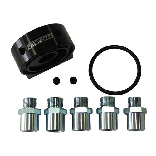 Aeroflow AF64-2108 Billet Oil Cooler Sandwich Adapter 2 x -8 ORB & 2 x 1/8" NPT