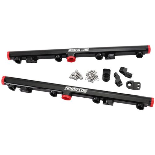 Aeroflow AF64-2155BLK GM LS1 LS2 LS3 Billet EFI Fuel Rails Black