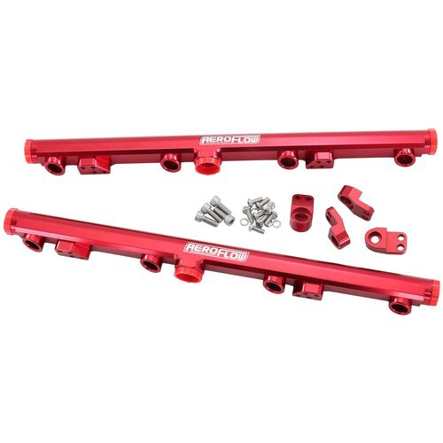 Aeroflow AF64-2155R GM LS1 LS2 LS3 Billet EFI Fuel Rails Red