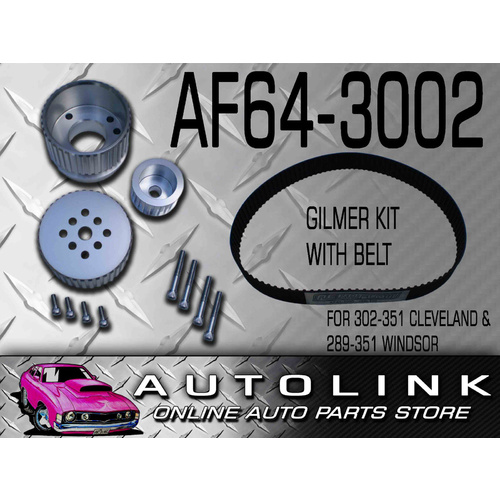 AEROFLOW GILMER DRIVES PULLEY & BELT KIT FOR FORD V8 WINDSOR 289 302 351 ENGINE