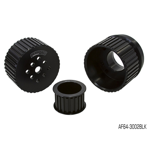 AEROFLOW BLACK GILMER PULLEY KIT FOR FORD V8 CLEVELAND & WINDSOR AF64-3002BLK