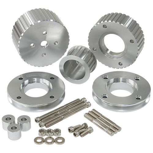 AEROFLOW AF64-3006 GILMER DRIVE PULLEY KIT SILVER FOR HOLDEN VN - VS V8 5.0L EFI