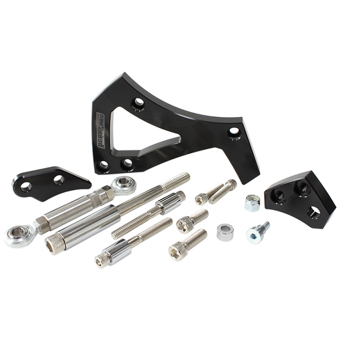 Aeroflow Mid Mount Drivers Side Alternator Bracket Black for Ford 302 351 V8