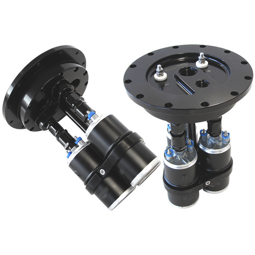 Aeroflow Af64-4050blk Black Billet Triple Fuel Pump Hanger 3 Pumps Not Incl