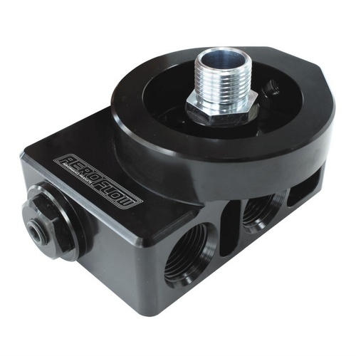 Aeroflow AF64-4112 Billet Aluminium Remote Filter & Oil Thermostat 3/4" Thread