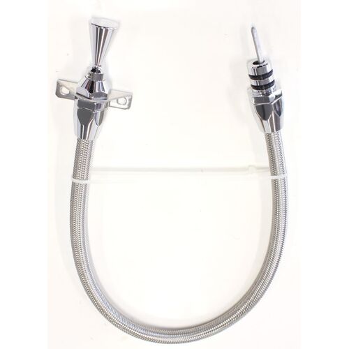 AEROFLOW FIREWALL MOUNT FLEXIBLE STAINLESS STEEL TRANS DIPSTICK - GM POWERGLIDE