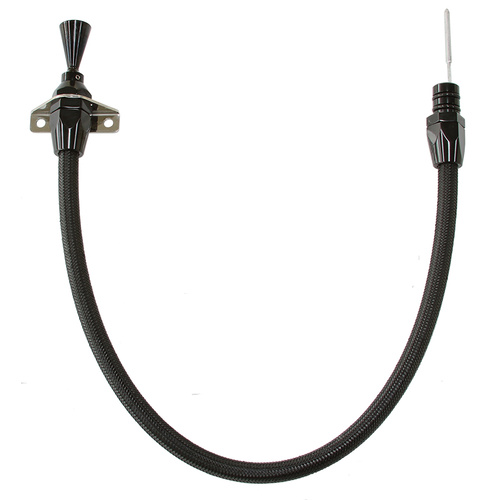 AEROFLOW AF72-2501BLK BLACK FIREWALL MOUNT FLEXI TRANS DIPSTICK - GM POWERGLIDE