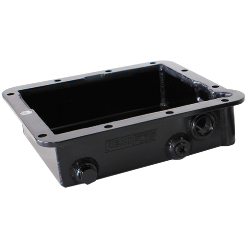 AEROFLOW 3" DEEP FABRICATED TRANSMISSION PAN BLACK FINISH FOR FORD C4
