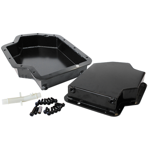 AEROFLOW 3" DEEP FABRICATED TRANSMISSION PAN FOR GM TH400 (BLACK) AF72-3001BLK