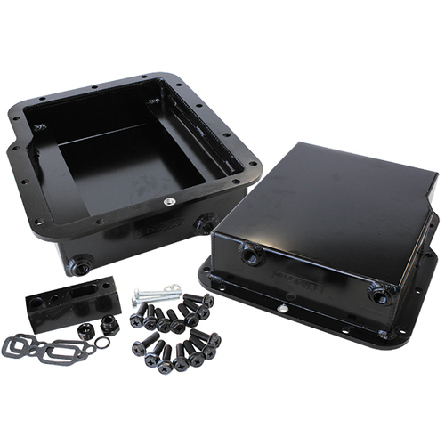 AEROFLOW 3" DEEP FABRICATED TRANSMISSION PAN FOR GM POWERGLIDE AF72-3002BLK