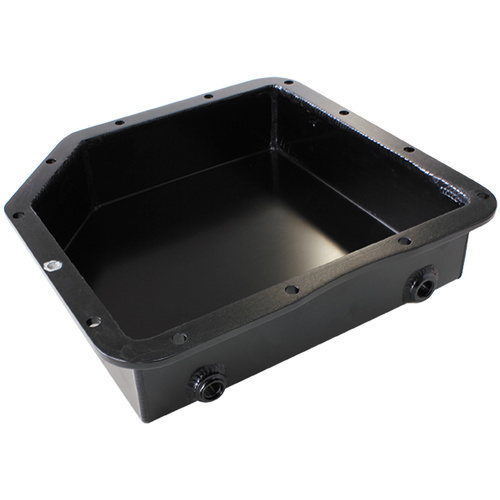 AEROFLOW 3" DEEP FABRICATED TRANSMISSION PAN - FOR GM TURBO 350 BLACK FINISH
