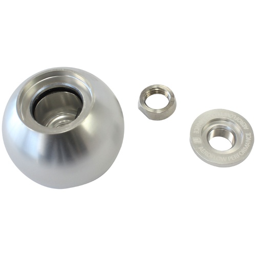 Aeroflow AF72-9905 Bang Shift Billet Round Gear Knob with Bare Button Boss Silver
