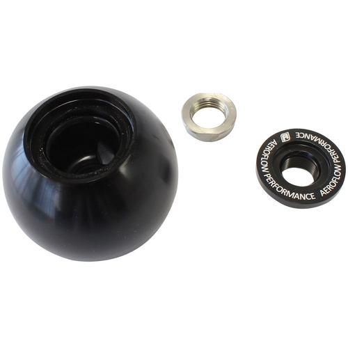 Aeroflow AF72-9905BLK Bang Shift Billet Round Gear Knob with Bare Button Boss Black