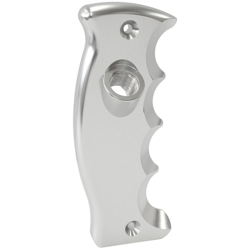 Aeroflow AF72-9913 Pistol Grip Drivers Side Single Button Shifter Plate Silver