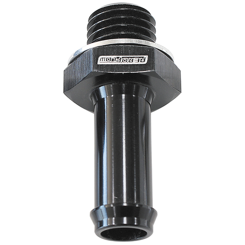 Aeroflow AF731-01BLK Metric Barb Adapter M12 x 1.5mm TO 5/16" Hose Black Finish