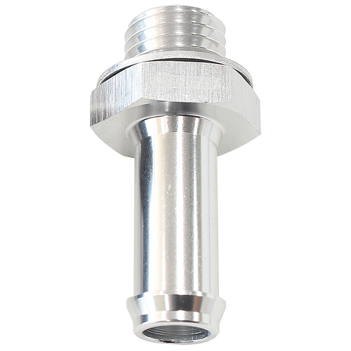 Aeroflow AF731-01S Metric Barb Adapter M12 x 1.5mm TO 5/16" Hose Silver Finish