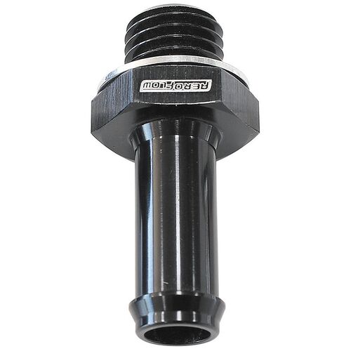 Aeroflow AF731-02BLK Metric Barb Adapter M12 x 1.5mm TO 3/8" Hose Black Finish