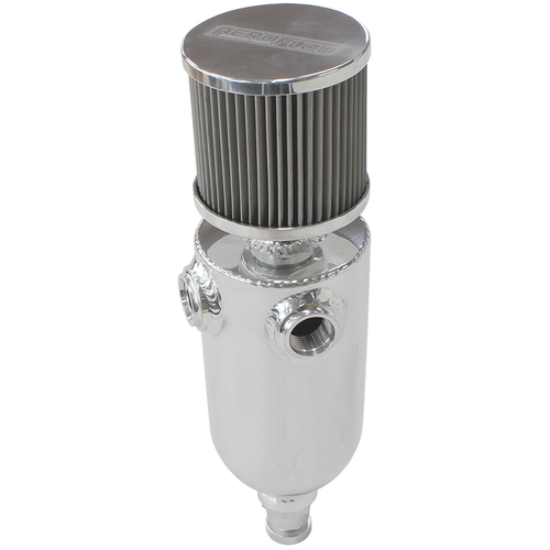 AEROFLOW AF77-1030 UNIVERSAL BREATHER TANK POLISHED WITH DUAL -8 ORB PORTS