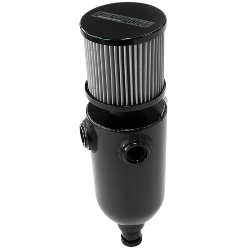 AEROFLOW AF77-1030BLK UNIVERSAL BREATHER TANK BLACK WITH DUAL -8 ORB PORTS