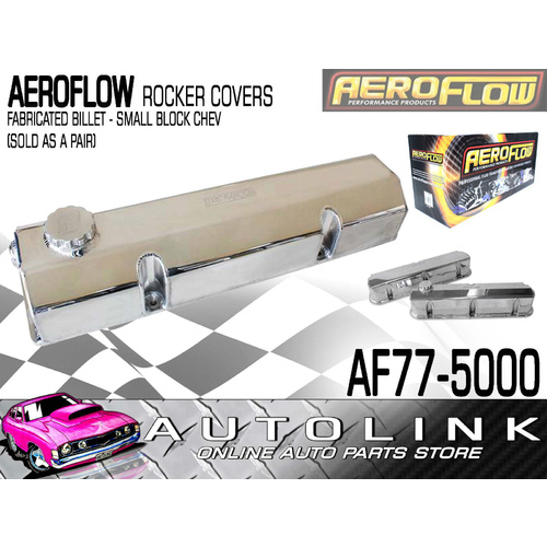 AEROFLOW FABRICATED BILLET VALVE COVERS FOR SMALL BLOCK CHEV V8 (PAIR)