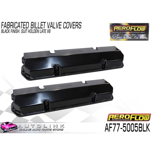 AEROFLOW AF77-5005BLK BLACK ALLOY ROCKER COVERS FOR HOLDEN VN VP VR VS VT V8 304