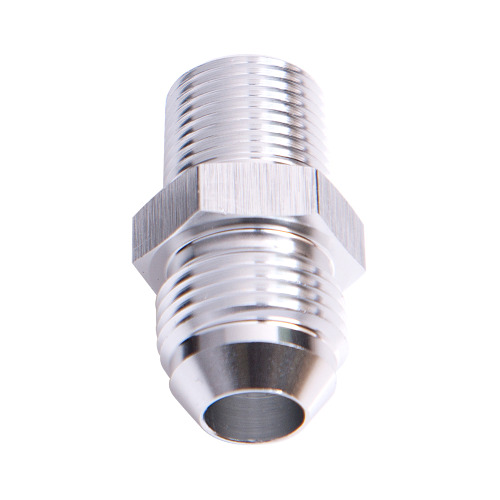 Aeroflow AF816-06-02S NPT to Straight Male Flare Adapter 1/8" to -6AN Silver