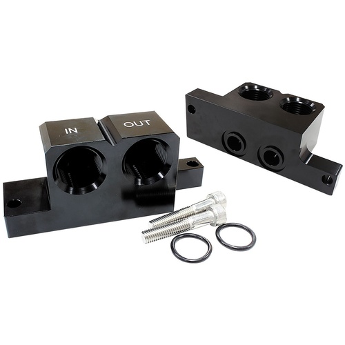 Aeroflow AF82-2009 90° Oil Block Adapter for GM LS V8 with Front or Rear Sump