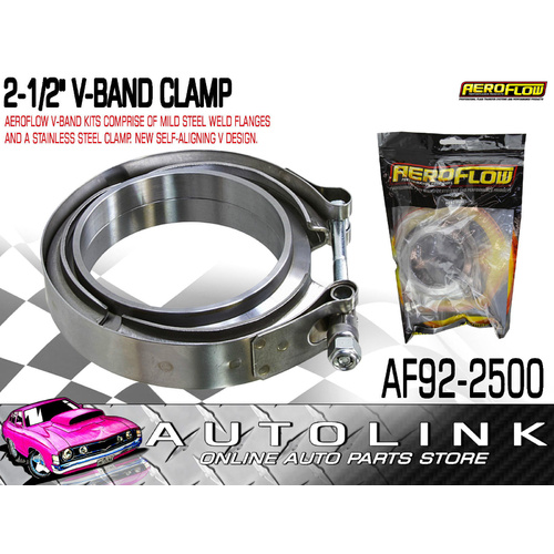 AEROFLOW AF92-2500 2-1/2" V BAND CLAMP KIT SELF ALIGNING V DESIGN STAINLESS
