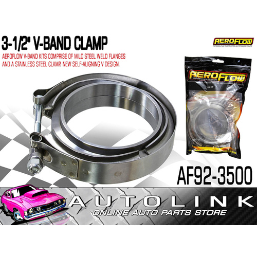 AEROFLOW AF92-3500 3.5" V BAND CLAMP KIT SELF ALIGNING V DESIGN STAINLESS