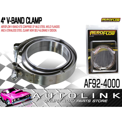 AEROFLOW AF92-4000 4" V BAND CLAMP KIT SELF ALIGNING V DESIGN STAINLESS CLAMP