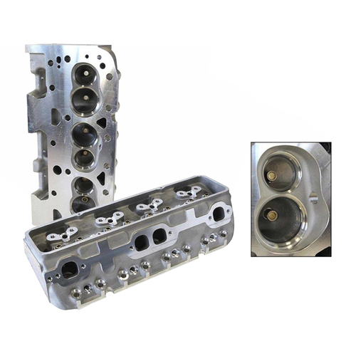 Aeroflow AF95-0350 Bare Small Block Chev 327-400 204cc Alloy Cylinder Heads Pair