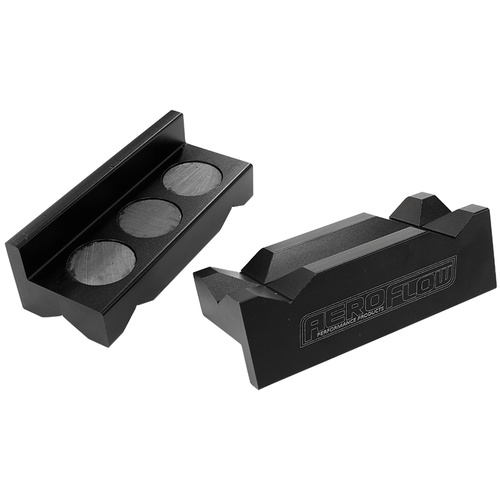 AEROFLOW AF98-2001 BILLET ALUMINIUM MAGNETIC VICE JAWS BLACK SUITS -3 TO -12AN