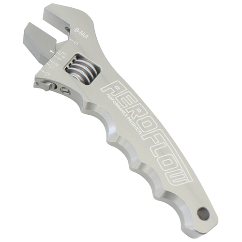AEROFLOW ALUMINIUM ADJUSTABLE GRIP SPANNER - SILVER SIZES -3AN TO -12AN