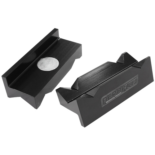 AEROFLOW AF98-2041 BILLET ALUMINIUM MAGNETIC VICE JAWS BLACK SUITS -16 TO -20AN