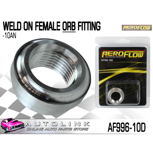 AEROFLOW ALUMINIUM WELD ON FEMALE ORB FITTING SIZE: -10AN ( AF996-10D )