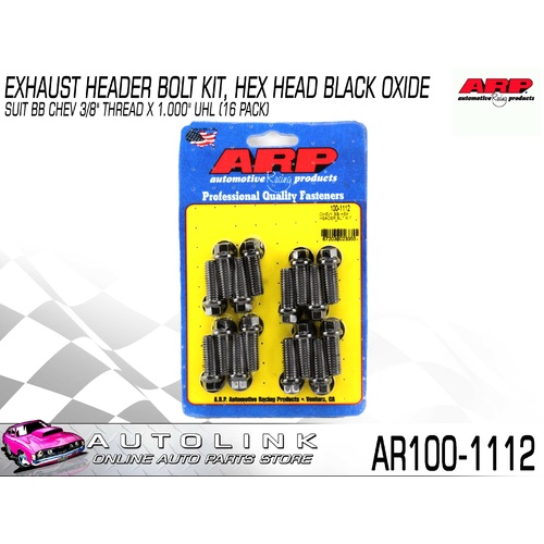 ARP EXHAUST HEADER BOLT KIT FOR BIG BLOCK CHEV 3/8" x 1" LONG x16 AR100-1112