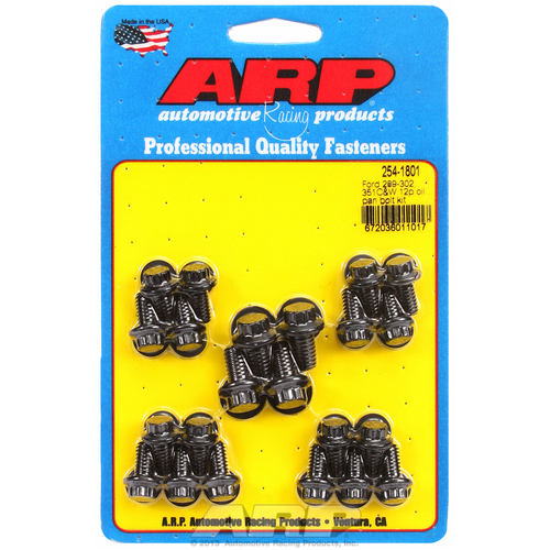 ARP AR254-1801 Oil Pan Bolt Kit 12 Point Nut Black for Ford Cleveland Windsor V8