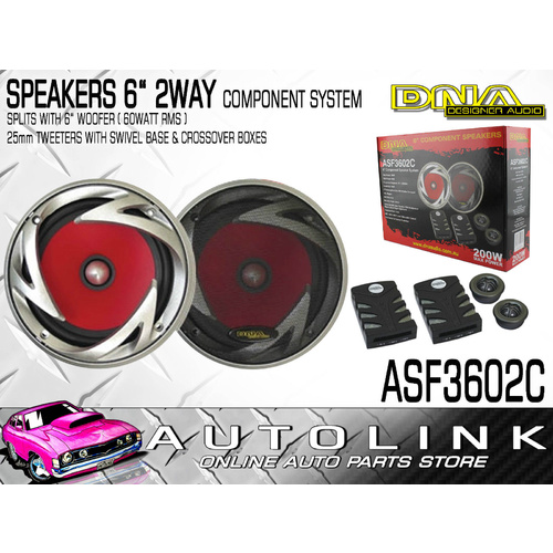 DNA 6" COMPONENT SPEAKERS - 2-WAY 6" 25mm TWEETERS & CROSSOVERS 60WATTS PAIR