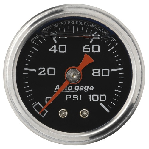 AUTOMETER AU2174 FUEL PRESSURE GAUGE 1-1/2" LIQUID FILLED BLACK DIAL 0-100 PSI