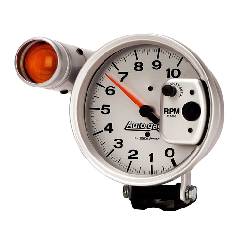 AUTOMETER AUTO GAGE TACHOMETER WITH SHIFT-LITE 5" SILVER PEDESTAL MNT AU233911