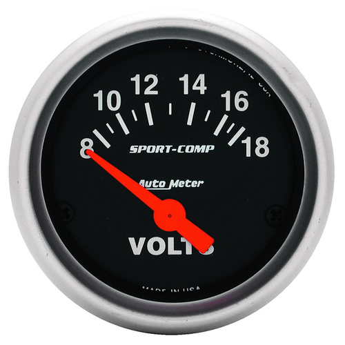 AUTOMETER SPORT COMP 2-1/16" SHORT SWEEP ELECTRIC 8-18 VOLT GAUGE AU3391