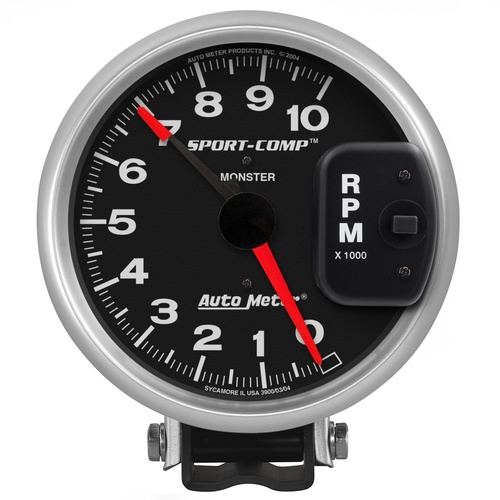 AUTOMETER AU3900 SPORT COMP SERIES MONSTER TACHOMETER 5" WITH PEDESTAL MOUNT