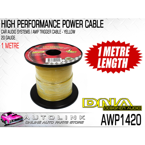 DNA AMP TRIGGER CABLE 20GA 2mm OUTER DIA. YELLOW ( 1 METRE ) AWP1420