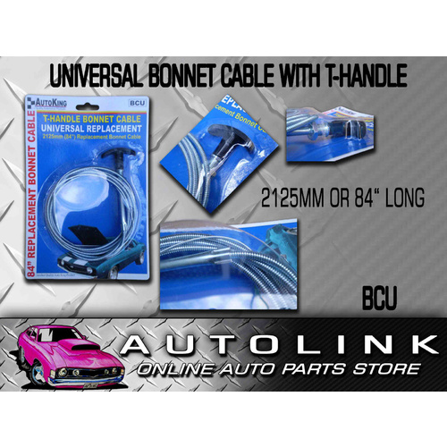 Universal T-Handle Bonnet Cable 2125mm or 84″ Long for Cars 4WD Trucks Bus BCU