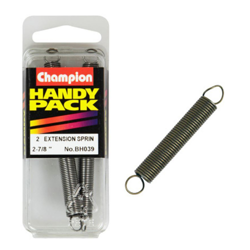 Champion Fasteners BH039 Extension Spring 2-7/8 in. x 9/32 in. x 21g Pack of 2