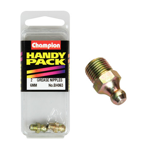 Champion Fasteners BH063 Straight Grease Nipples 6mm Metric Pack of 2