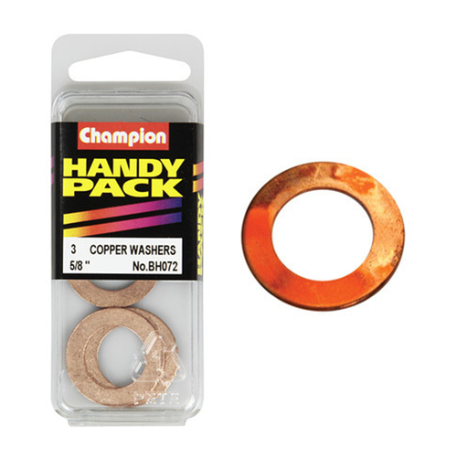 Champion Fasteners BH072 Copper Washers 5/8 in. x 1 in. Pack of 3