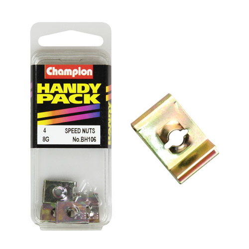 CHAMPION FASTENERS BH106 SPEED NUTS 21/32" x 7/16" 8g PACK OF 4